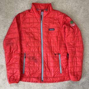 Patagonia Nano Puff Jacket Womens Small Red Primaloft Lightweight Logo FLAW